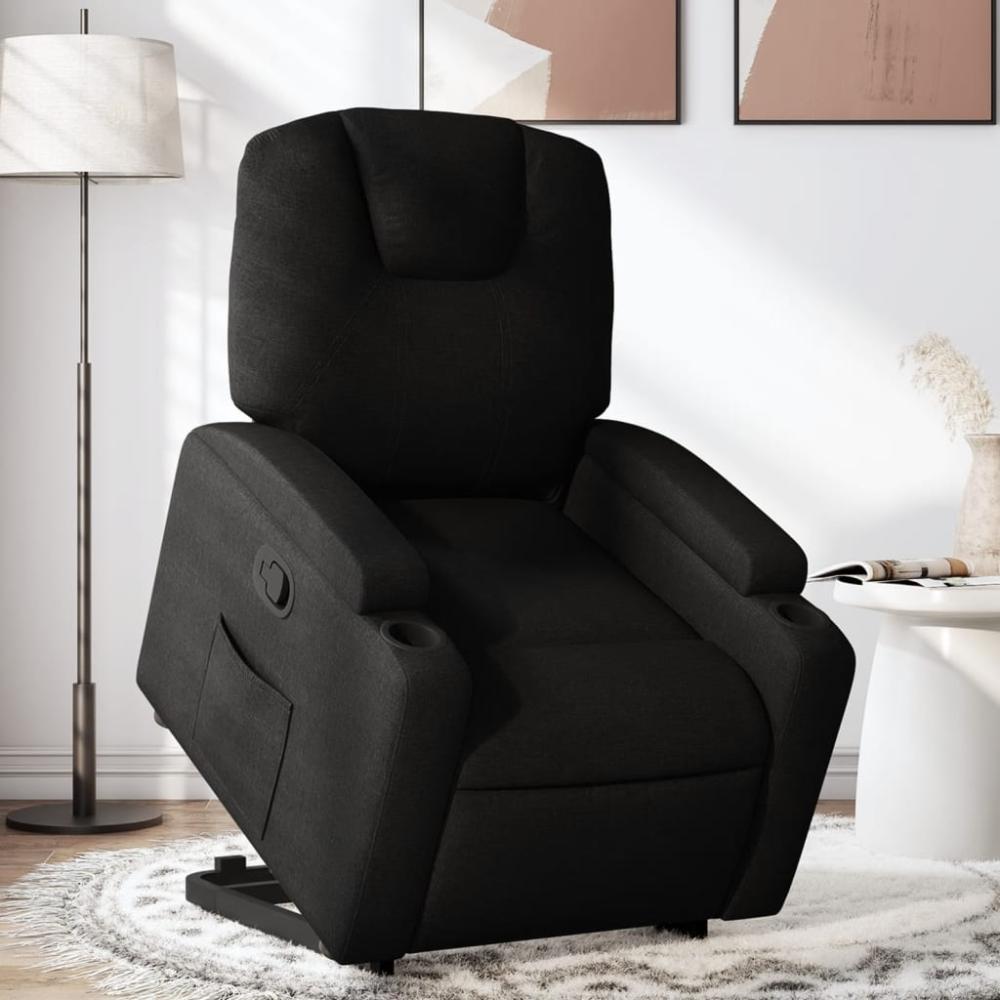 vidaXL Relaxsessel mit Aufstehhilfe Schwarz Stoff 3204370 Bild 1