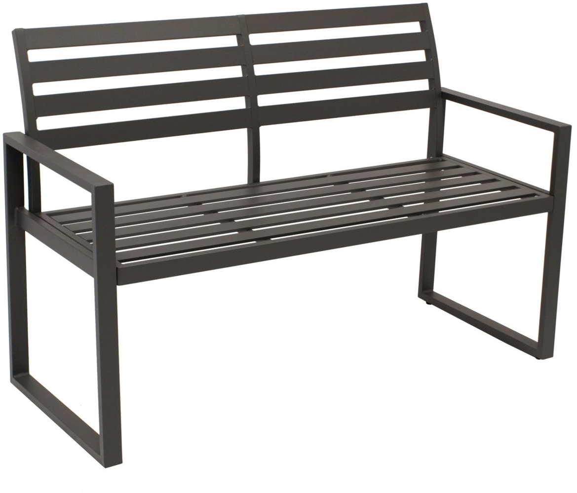DEGAMO Gartenbank ATLANTA (1-St), 2-sitzer 123cm, Aluminium rostfrei in dunkelgrau, modern Bild 1