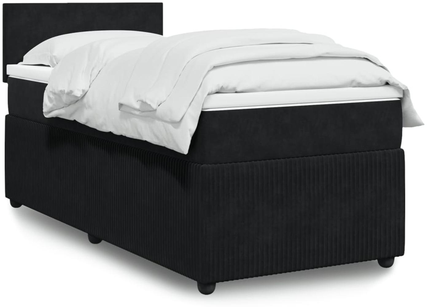 vidaXL Boxspringbett mit Matratze Schwarz 90x200 cm Samt 3289934 Bild 1