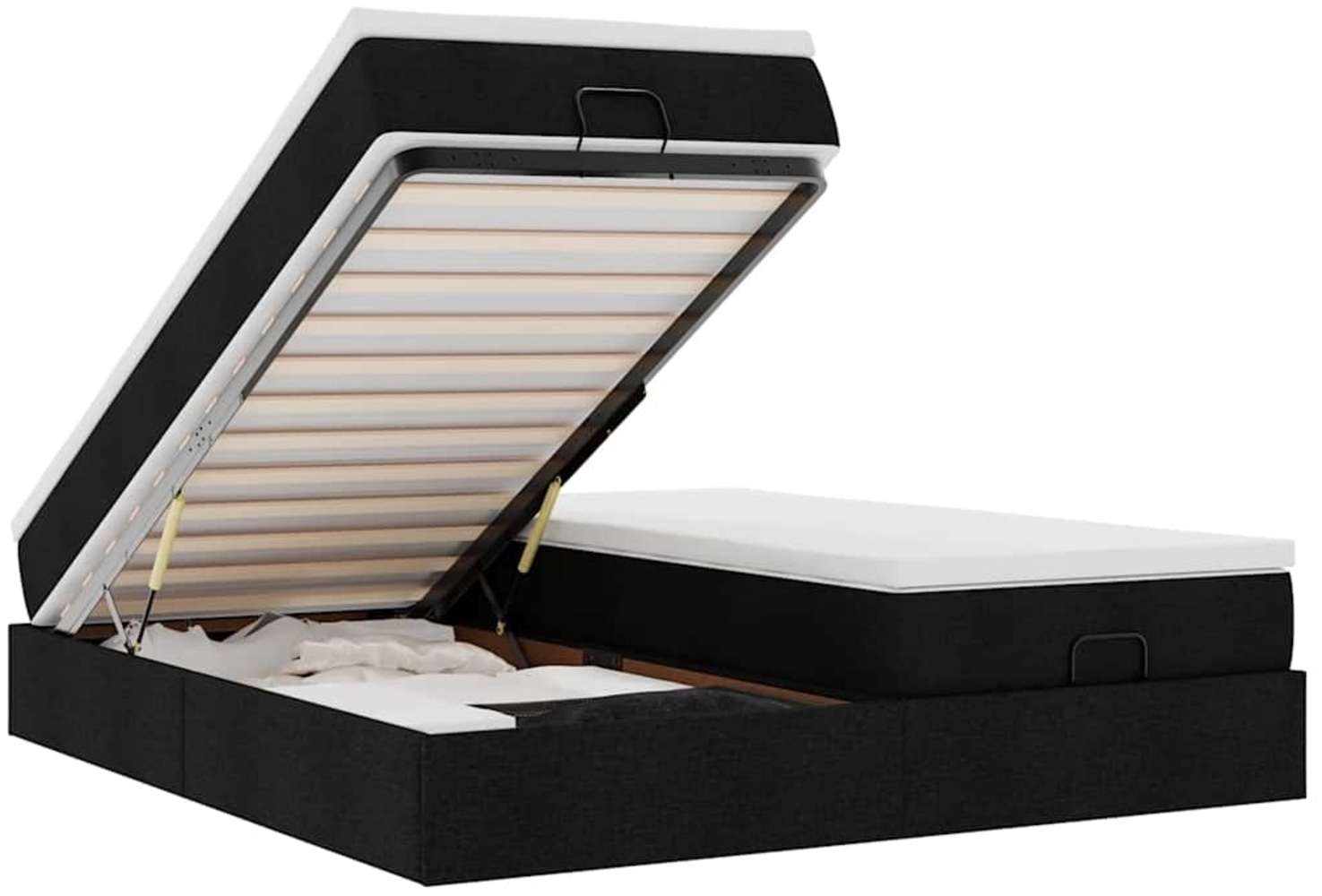 vidaXL Ottoman-Bett mit Matratzen Schwarz 180x200 cm Stoff 3311243 Bild 1
