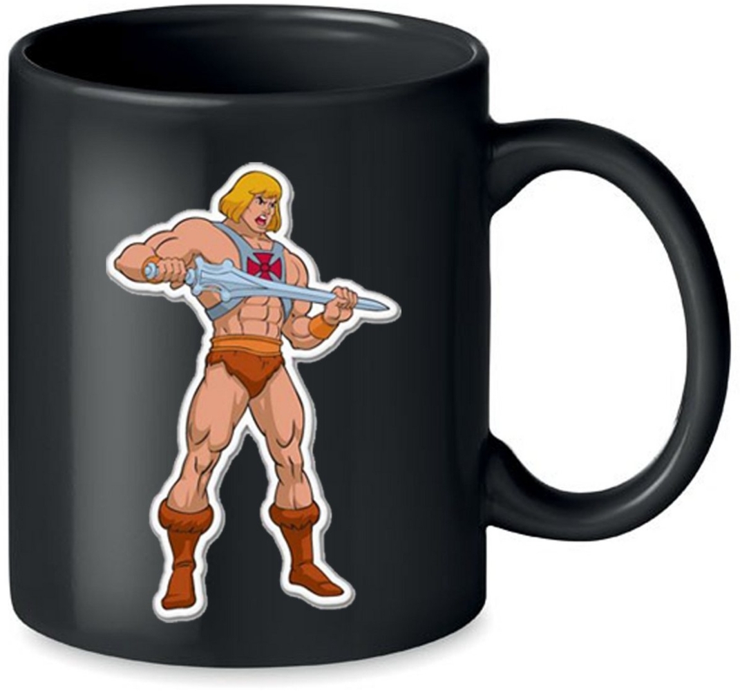 Blondie & Brownie Tasse He-Man MotU Masters of The Universe in Schwarz und Weiß, Keramik, Spühlmaschinenfest Bild 1