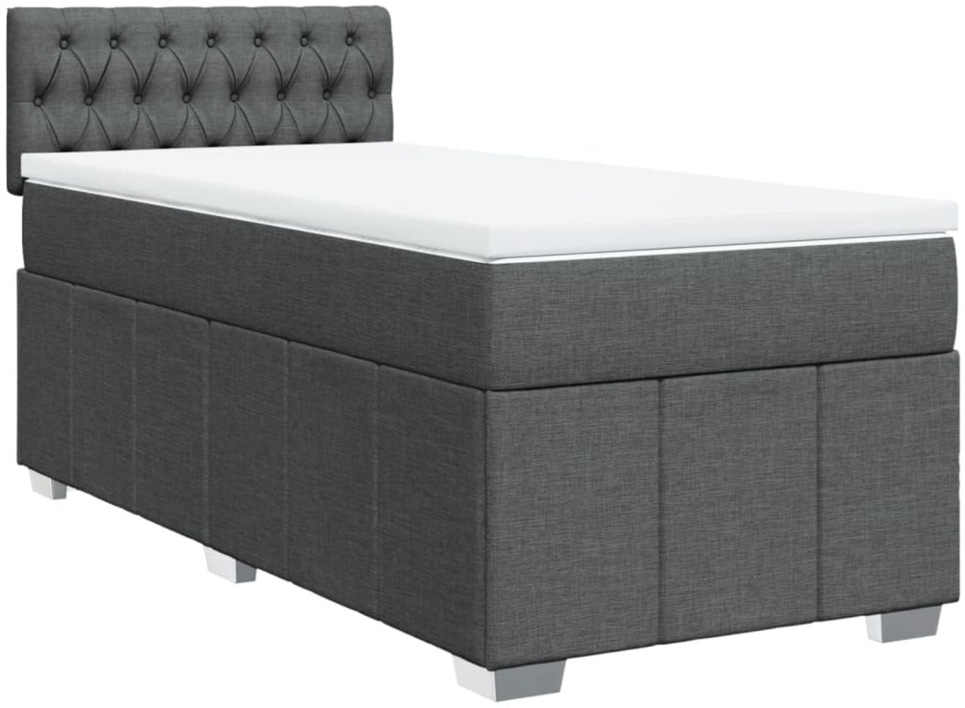 vidaXL Boxspringbett mit Matratze Dunkelgrau 80x200 cm Stoff 3286903 Bild 1