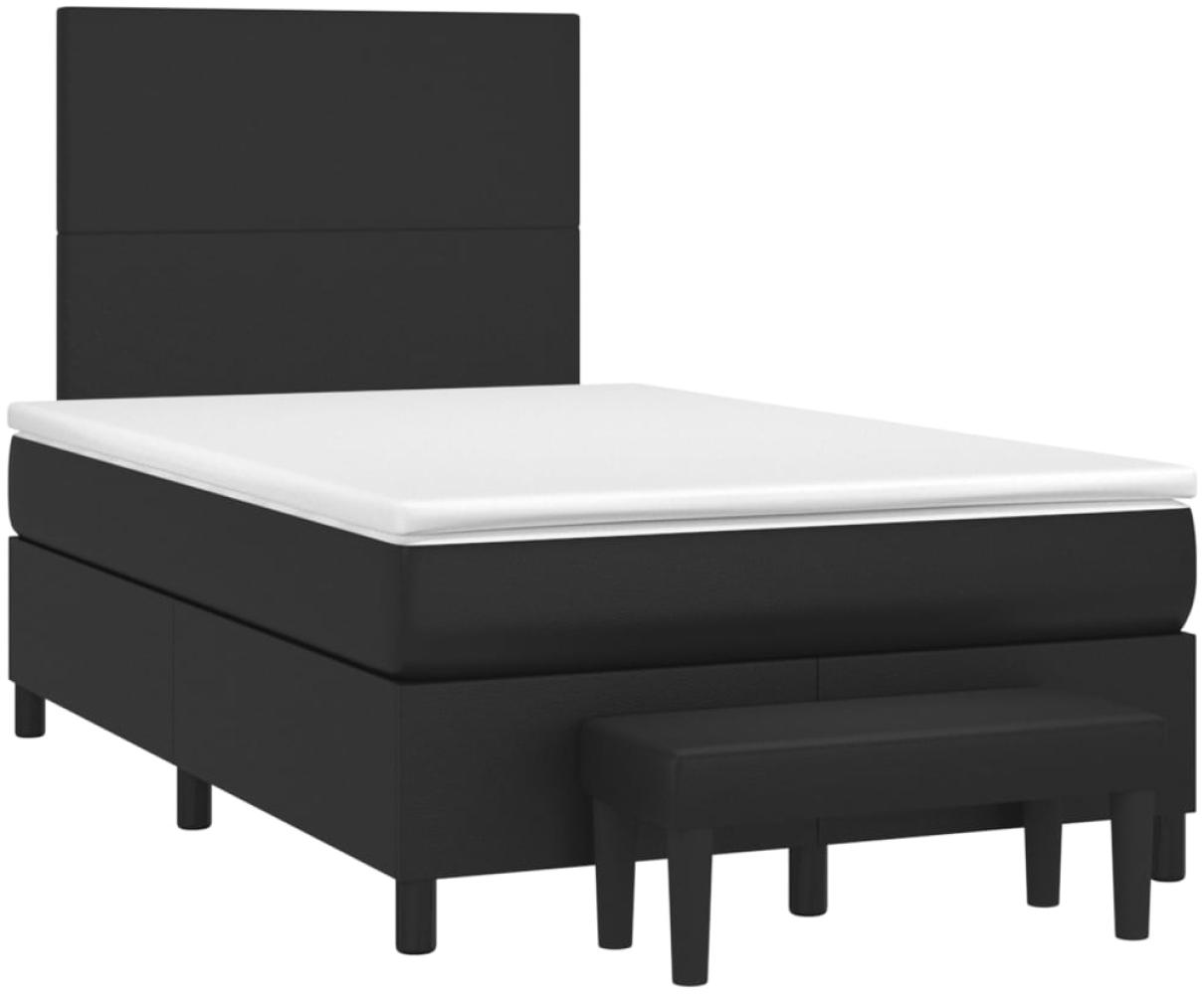 vidaXL Boxspringbett mit Matratze Schwarz 120x190 cm Kunstleder 3270439 Bild 1