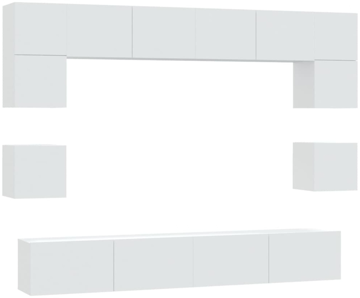 vidaXL 8-tlg. TV-Schrank-Set Weiß Holzwerkstoff 3114414 Bild 1