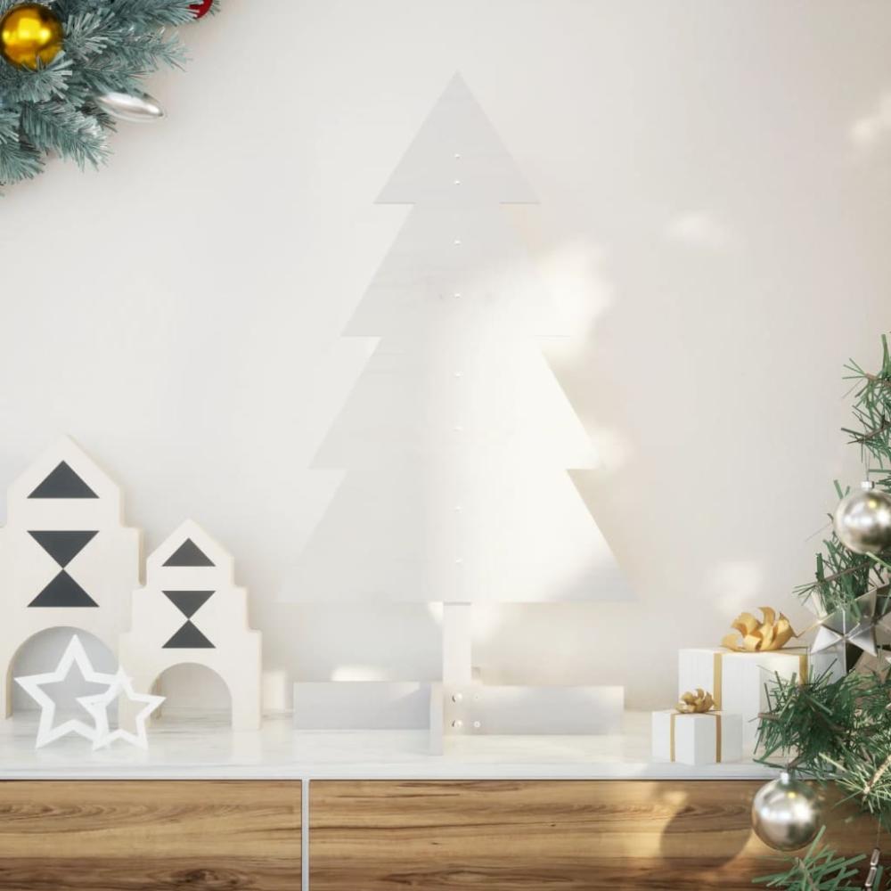 vidaXL Weihnachtsbaum zum Schmücken Weiß 80 cm Massivholz Kiefer 858184 Bild 1