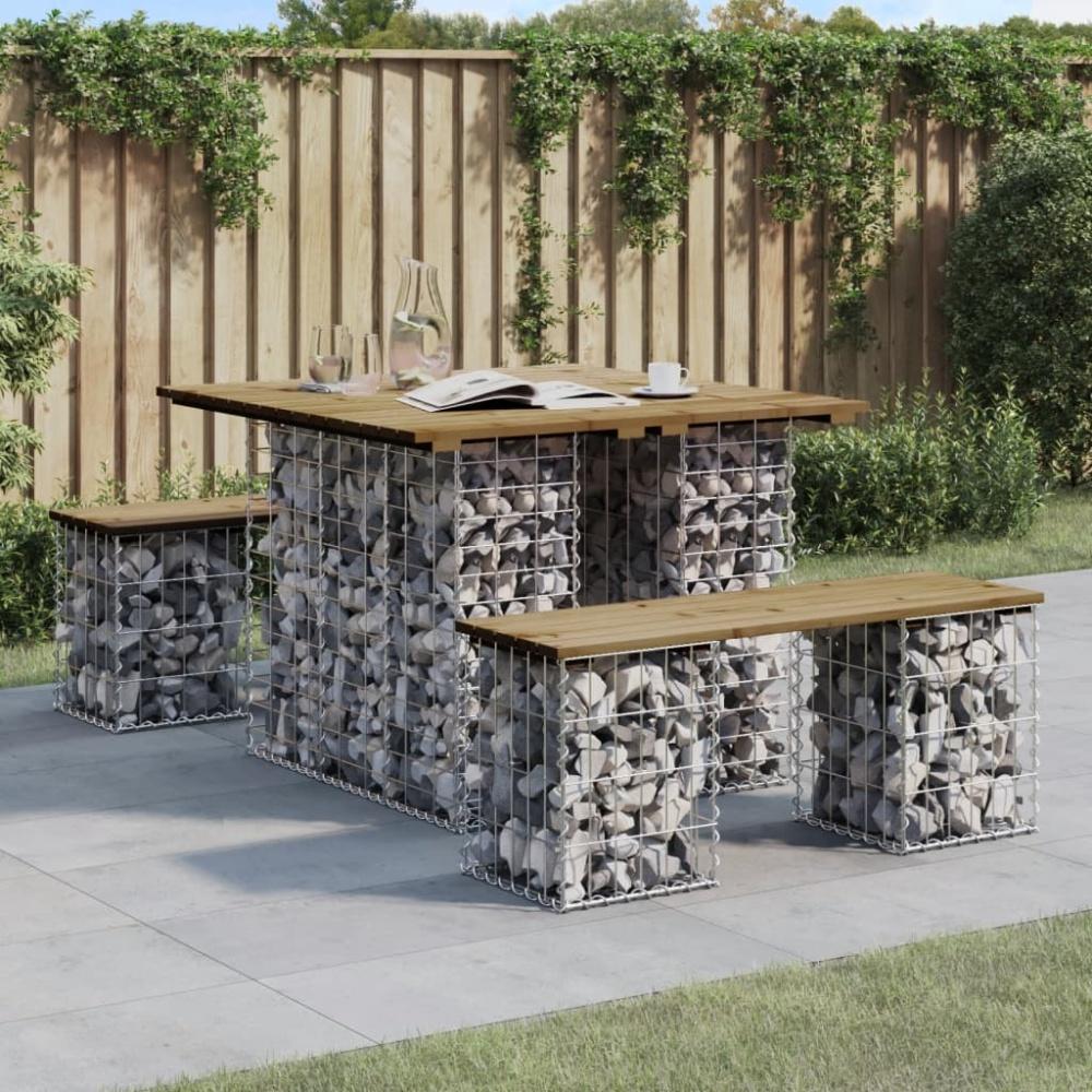 vidaXL Gartenbank aus Gabionen 100x102x72 cm Kiefernholz Imprägniert 834373 Bild 1