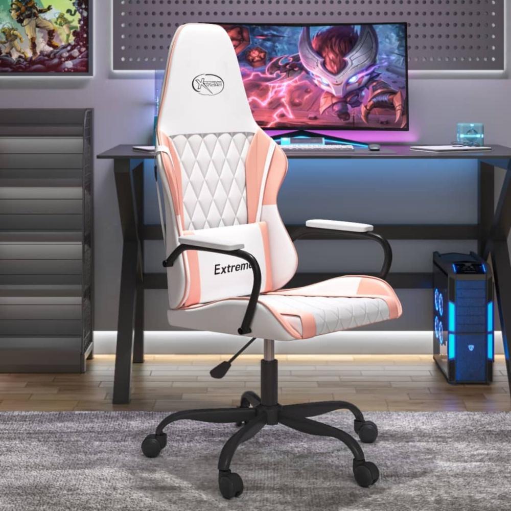 vidaXL Gaming-Stuhl Weiß und Rosa Kunstleder 3143784 Bild 1