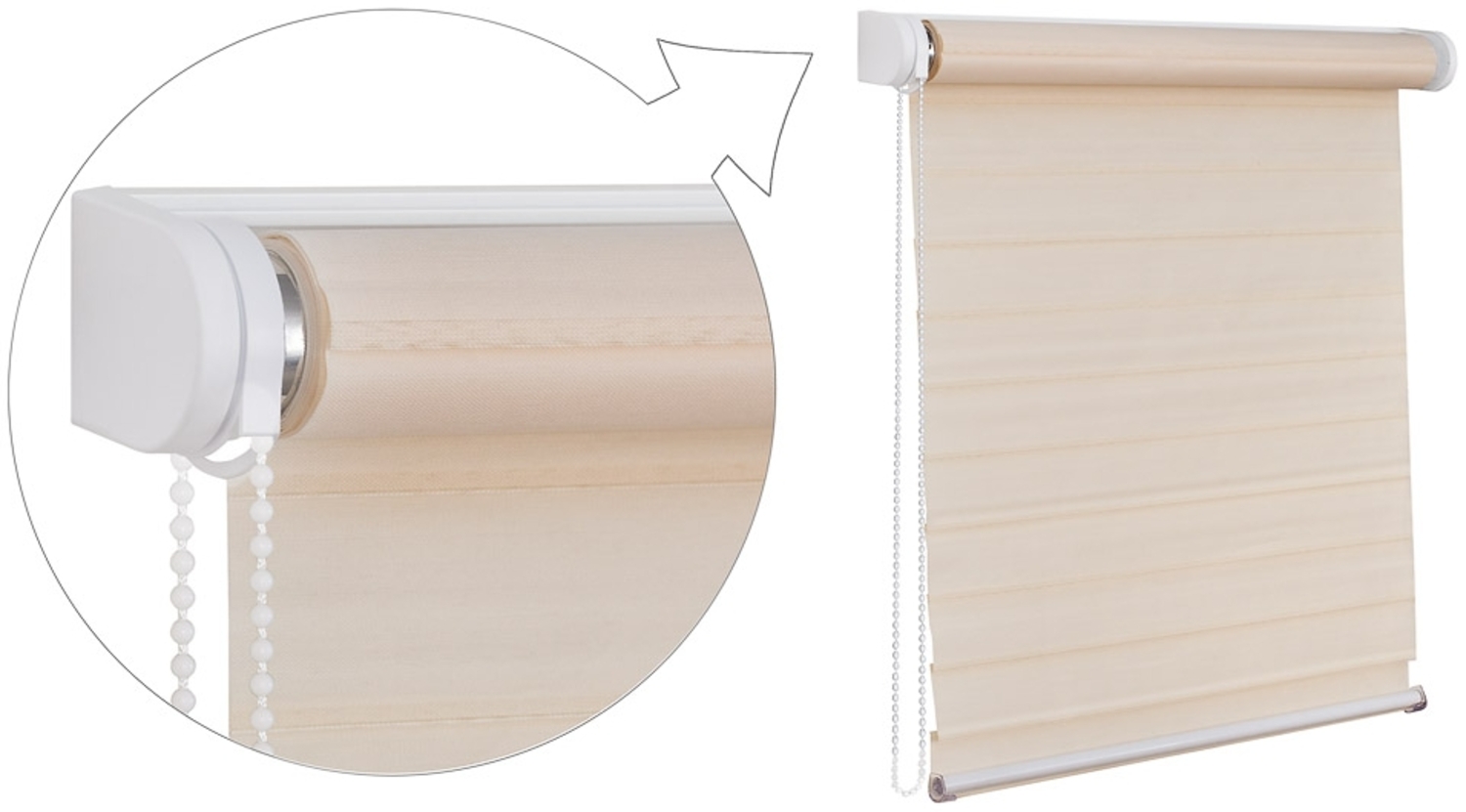 3D Fensterrollo - Neuheit - 60x150 cm creme Doppelrollo - Mega Auswahl an Farben und Grössen Bild 1