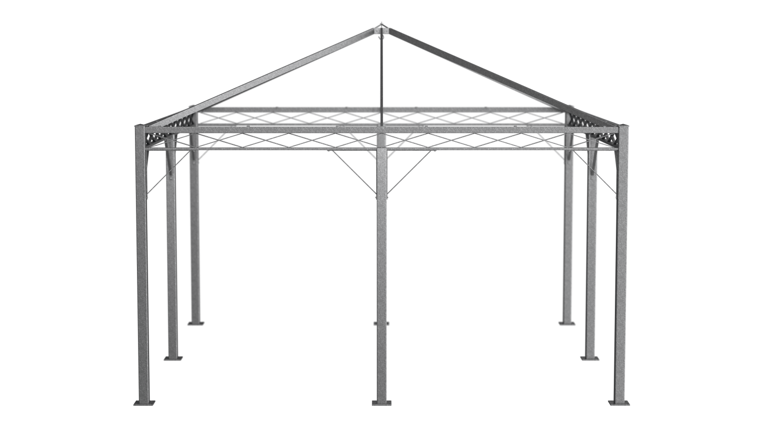 ELEO Pavillon quadratisch Torino 4 x 4 m feuerverzinkt Bild 1