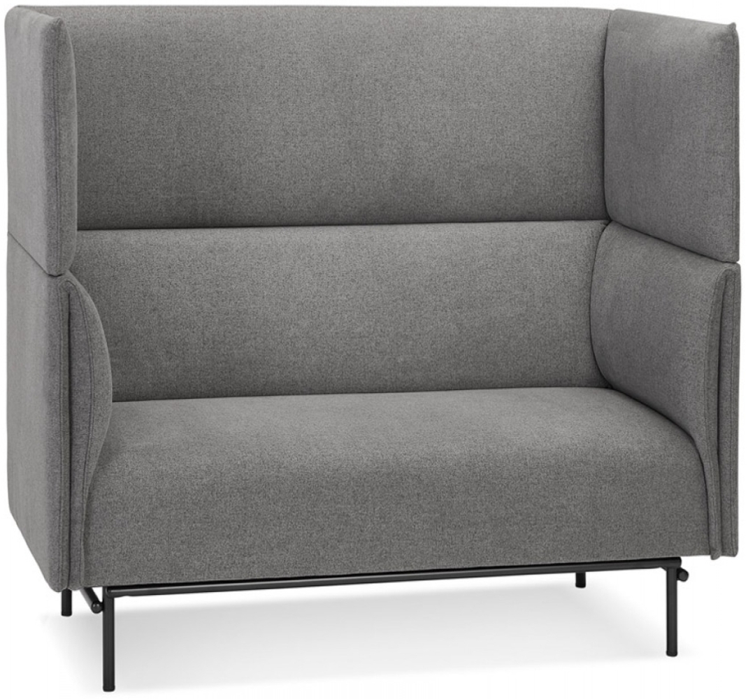 2-Sitzer-Sofa VISAVI | Das 2-Sitzer-Sofa „VISAVI“ mit hoher Rückenlehne aus dunkelgrauem Stoff bietet Ihnen Komfort ohne Lärm | Kadima Design Bild 1