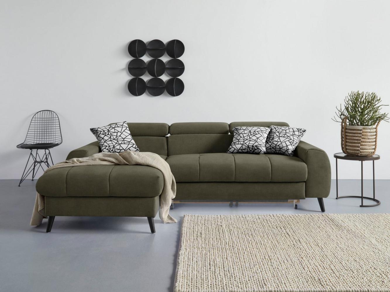 COTTA Ecksofa Mia L-Form, 3-tlg.-Kissen-Set, Recamiere, wahlweise mit oder ohne RGB-Beleuchtung Bild 1