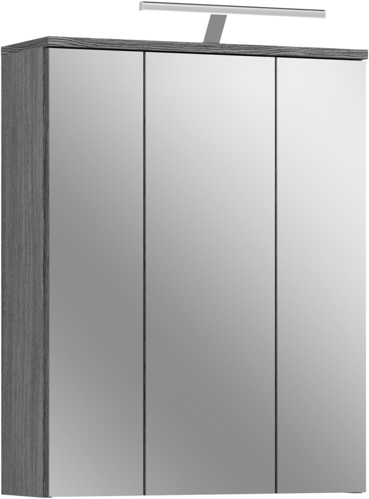Spiegelschrank Blake - Rauchsilber / Spiegelglas mit Badaufsatzleuchte Bild 1