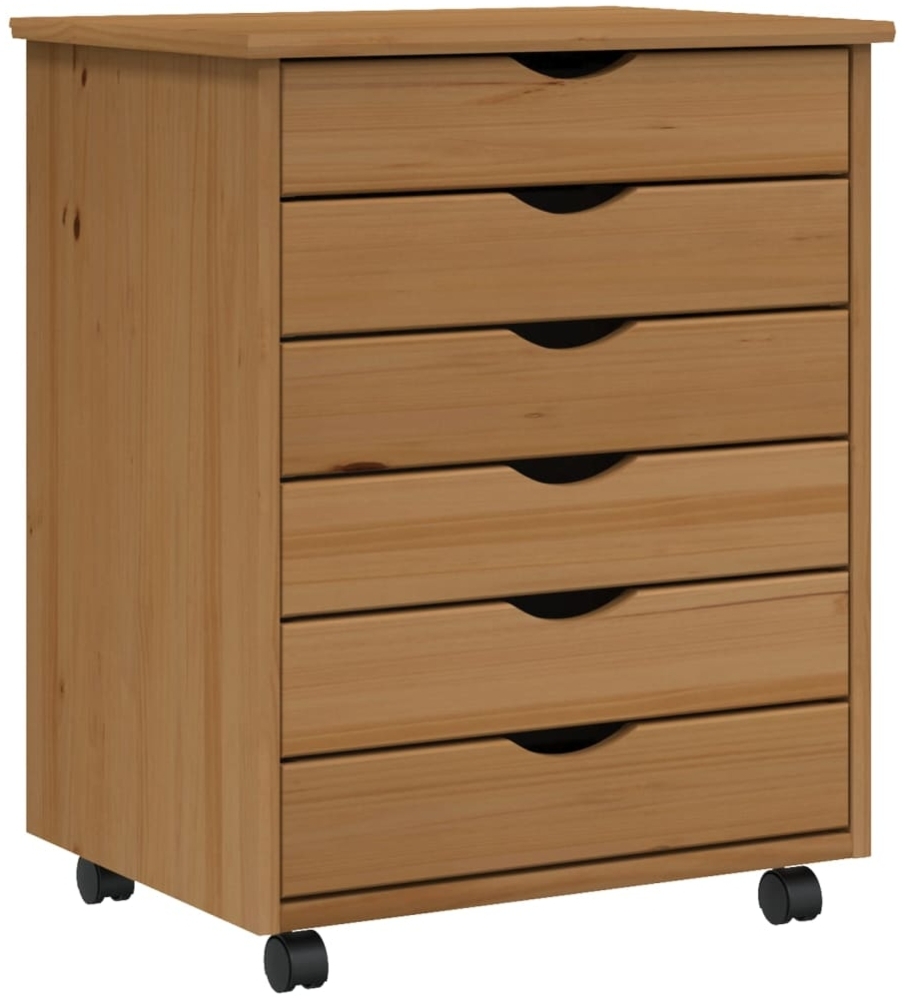 vidaXL Rollschrank mit Schubladen MOSS Honigbraun Massivholz Kiefer 355891 Bild 1