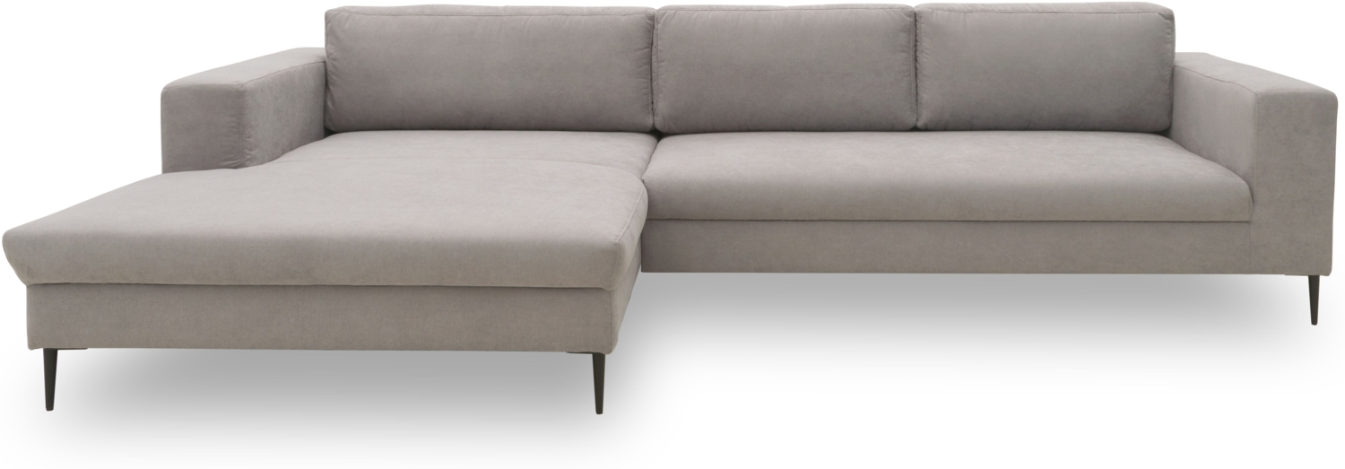 DOMO Collection Modica, Ecksofa, Microfaser silber, 173 x 329 cm Bild 1