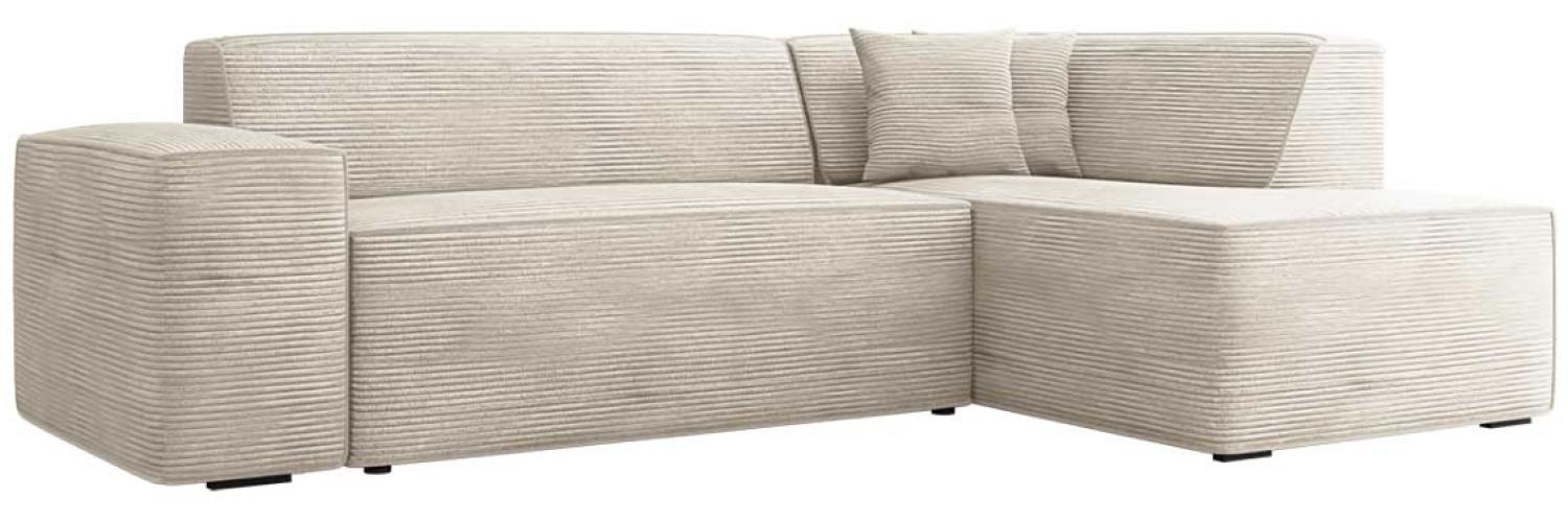 Ecksofa Lordin Cord (Poso 100, Seite: Rechts), beige, 72 x 267 x 205 cm Bild 1