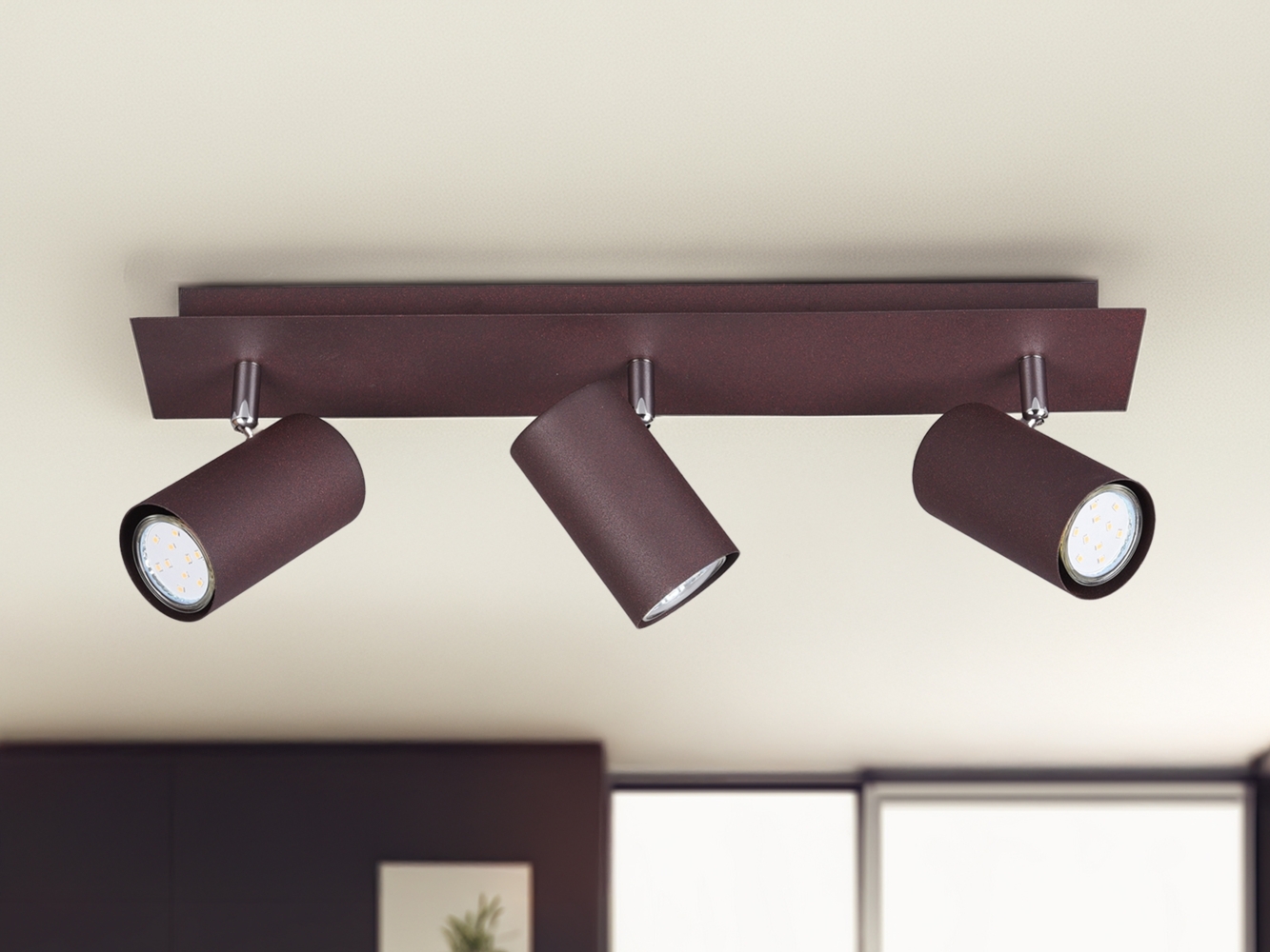 Deckenstrahler MARLEY Rostfarben 3-flammig, Breite 48cm Bild 1