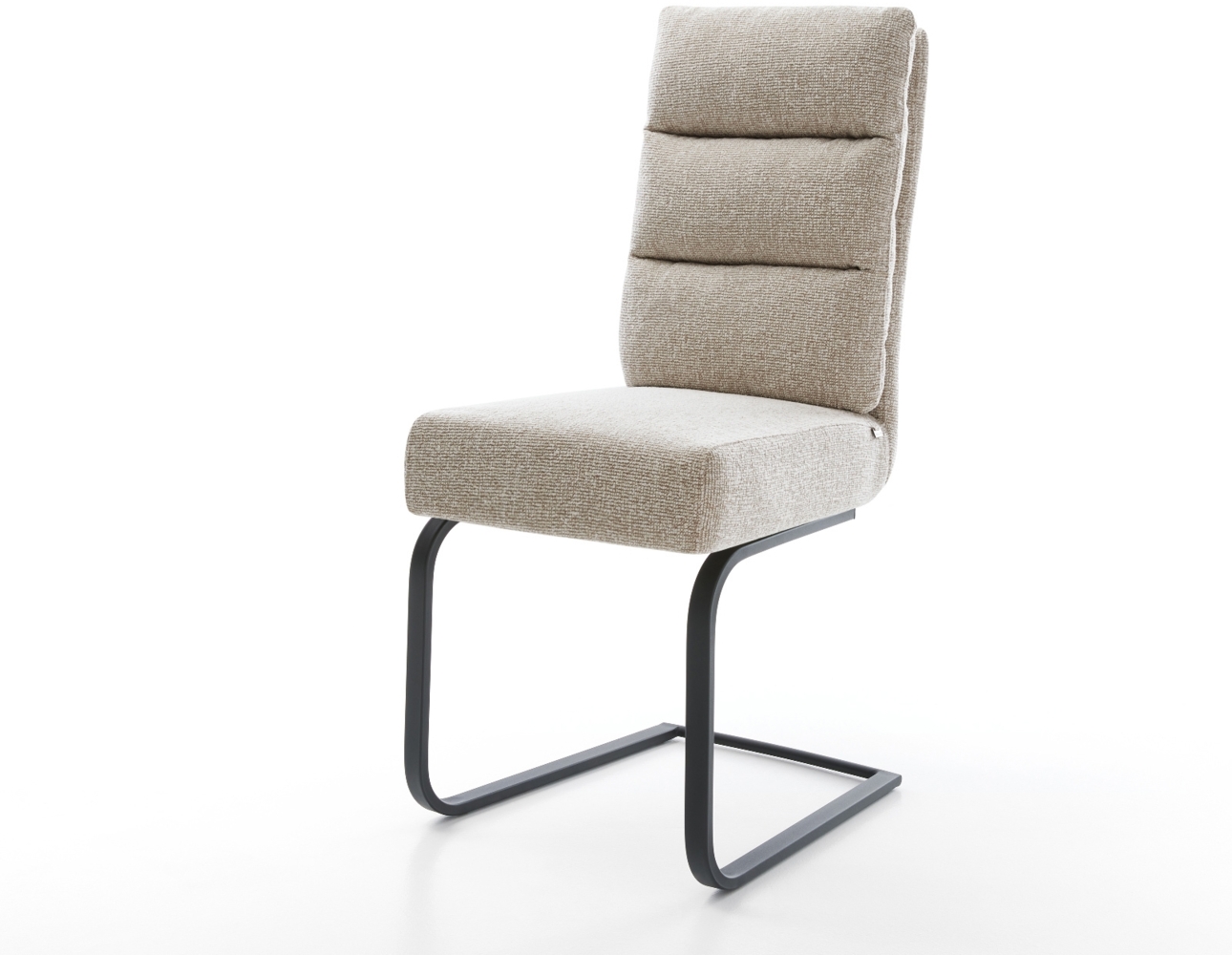 Freischwinger Pela-Flex Webstoff Soft Beige Freischwinger flach Schwarz Taschenfederkern Bild 1