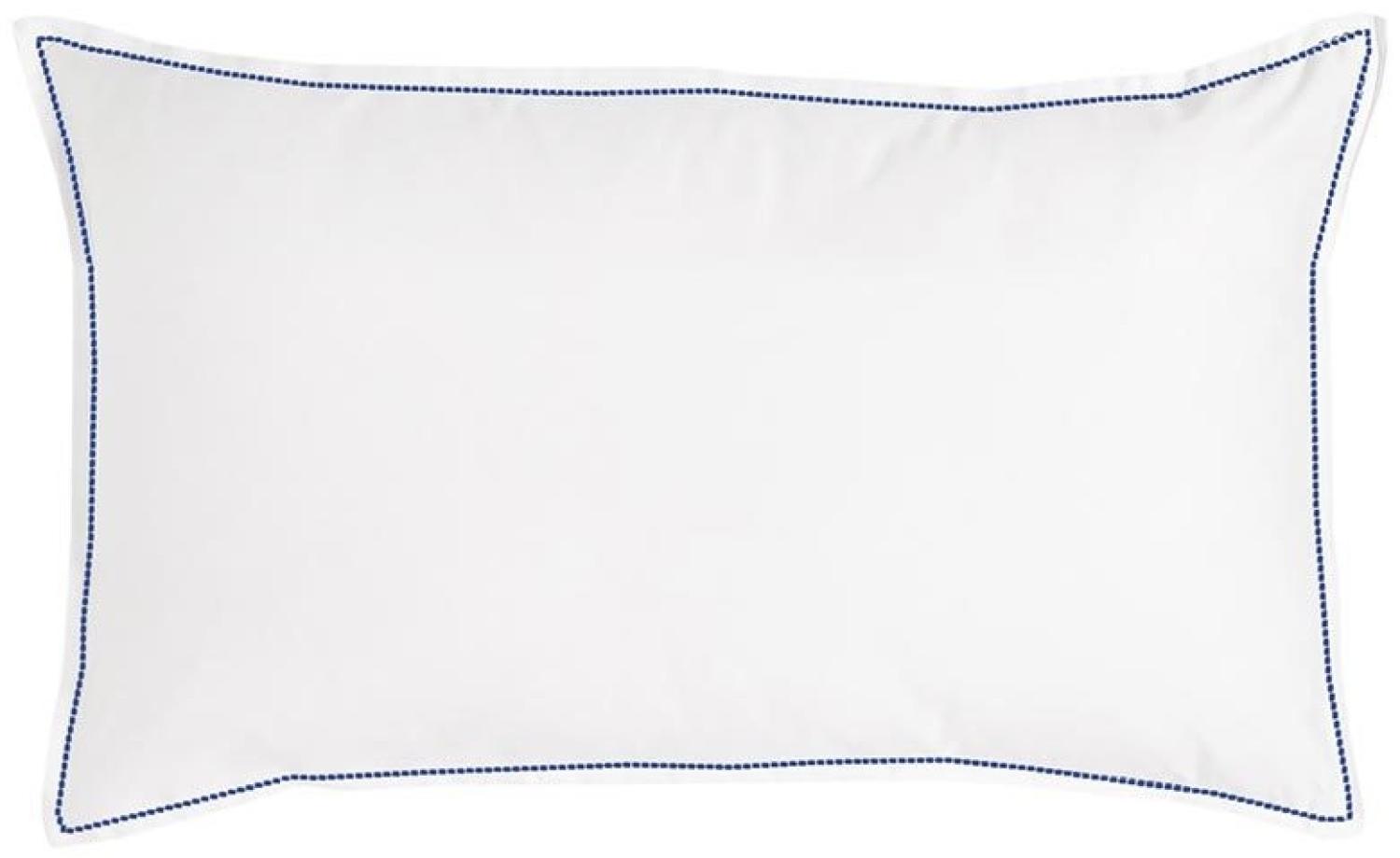 Traumschlaf Uni Kissenbezug White Collection Pico-Pico|40x60 cm| dark-blue Bild 1