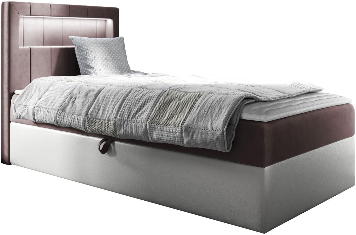 Boxspringbett 'Gladino Junior 1' rosa 80 x 200 cm Links Bild 1