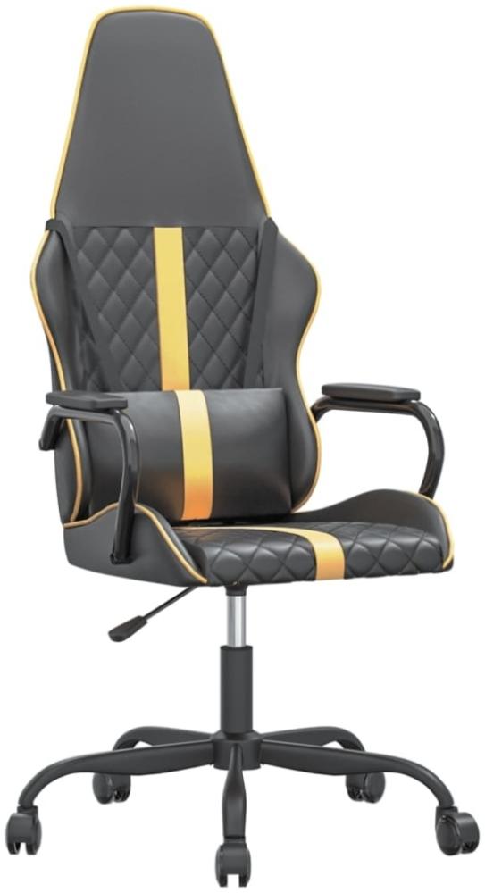 vidaXL Gaming-Stuhl mit Massagefunktion Gold und Schwarz Kunstleder 345559 Bild 1