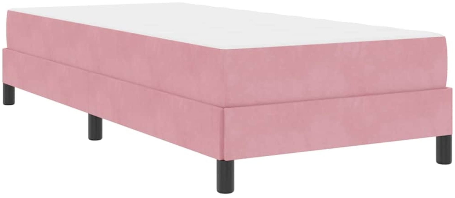 vidaXL Boxspringbett mit Matratze mit Matratze Rosa 100 x 220 cm Samt 3398784 Bild 1