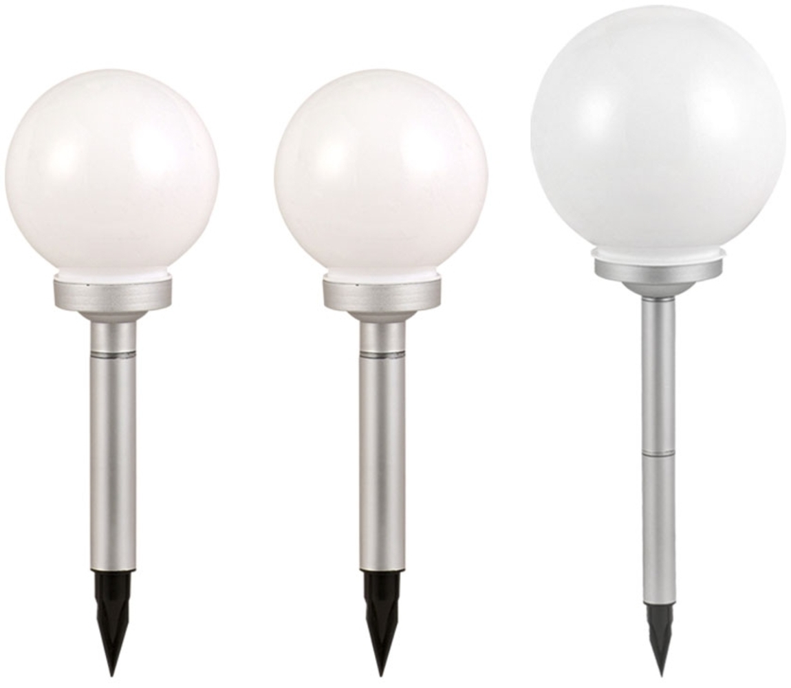 3er Set LED Kugel Solarleuchten, Durchmesser 2x15 cm, 1x20 cm Bild 1