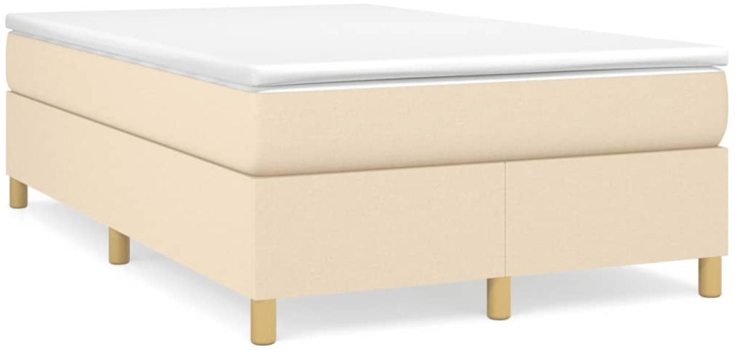 vidaXL Boxspringbett mit Matratze Creme 120x190 cm Stoff 3269695 Bild 1