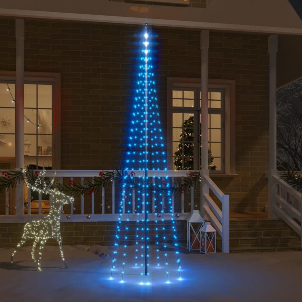 vidaXL LED-Weihnachtsbaum für Fahnenmast Blau 310 LEDs 300 cm 343524 Bild 1