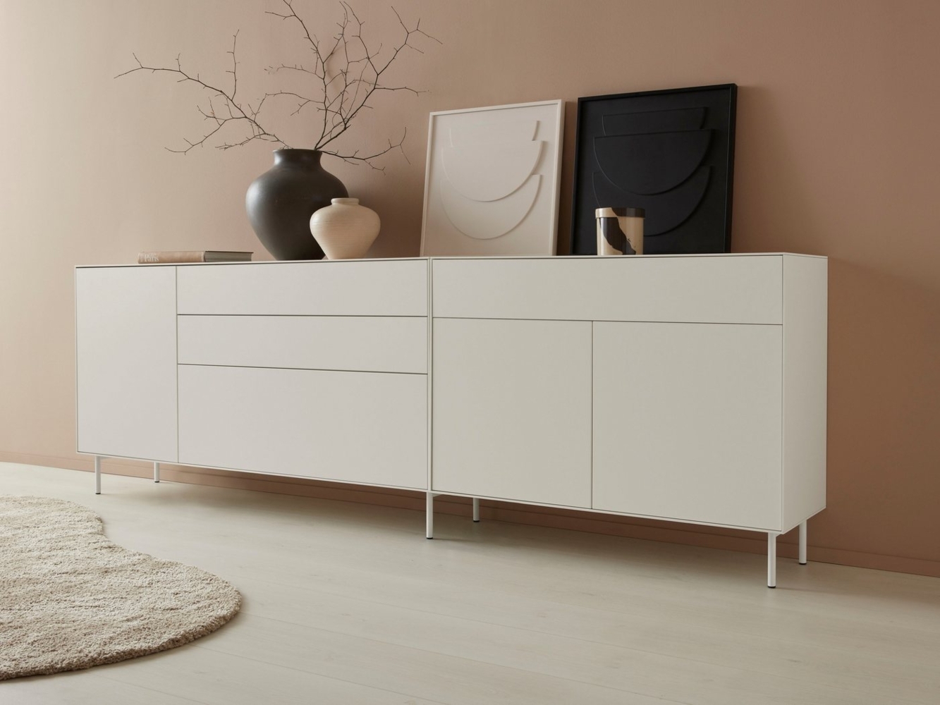 LeGer Home by Lena Gercke Sideboard Essentials (2 St), Breite: 279cm, MDF lackiert, Push-to-open-Funktion Bild 1