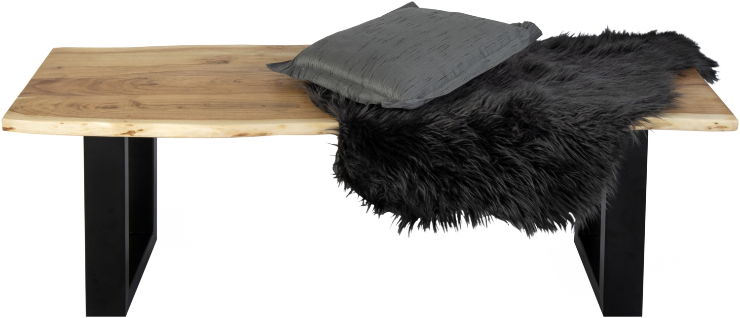 Sitzbank Baumkante 160 cm natur massiv Akazie schwarz 62088029 Bild 1