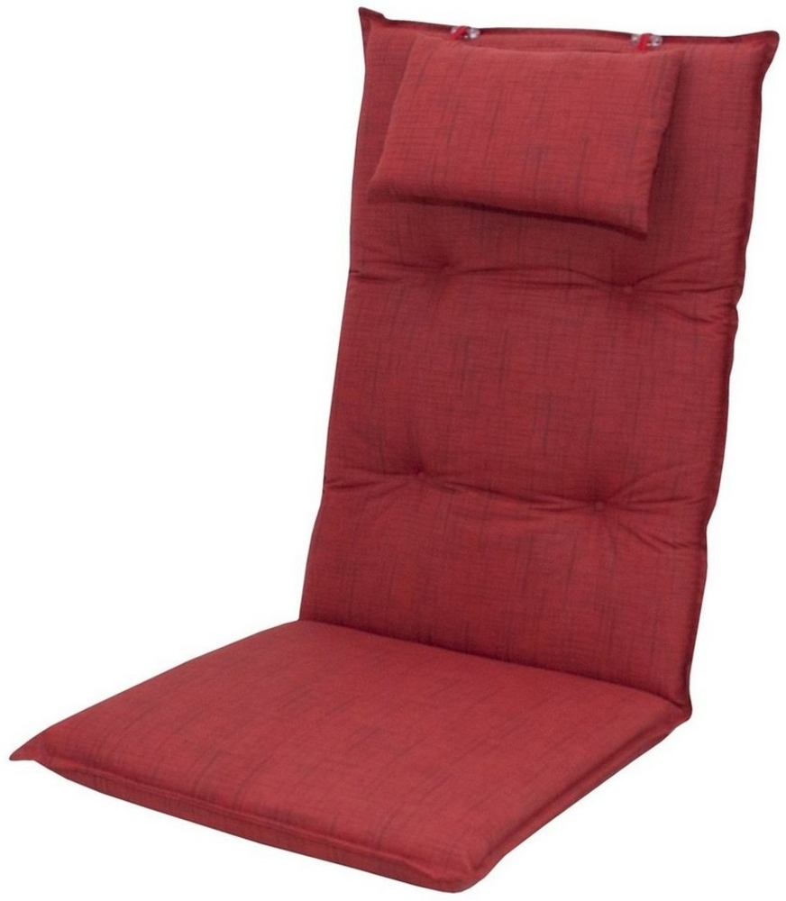 doppler® Hochlehnerauflage 6998 rot Gartenstuhl Auflagen Kissen Polster für Hochlehner, (1 St, 1 Auflage), für Hochlehner-Stühle mit abnehmbaren Kopfkissen Bild 1