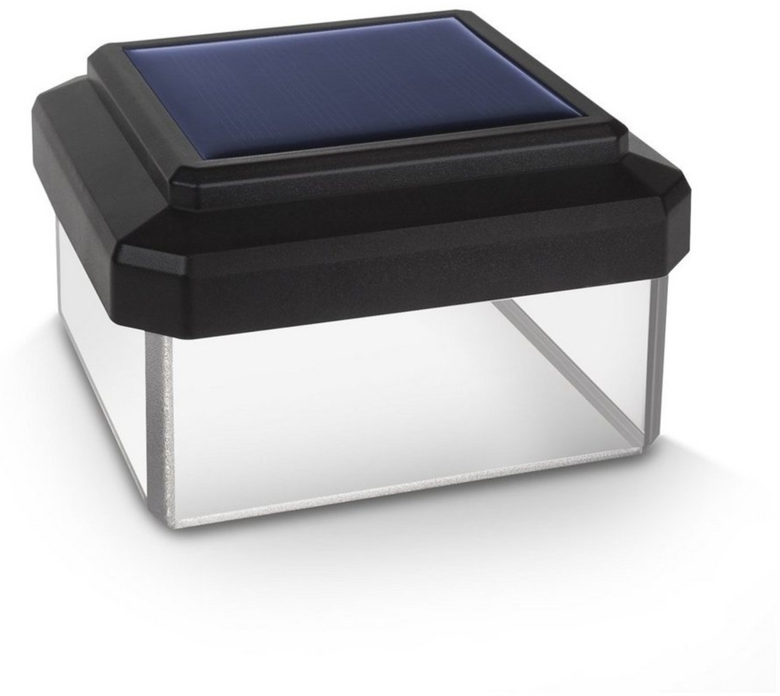 GreenBlue LED Gartenleuchte Solarmastleuchte für Zaun Outdoor geeignet, LED fest integriert, Warmweiß, solarbetriebene LED Gartenlampe für Garten und Zaun wetterfest Bild 1