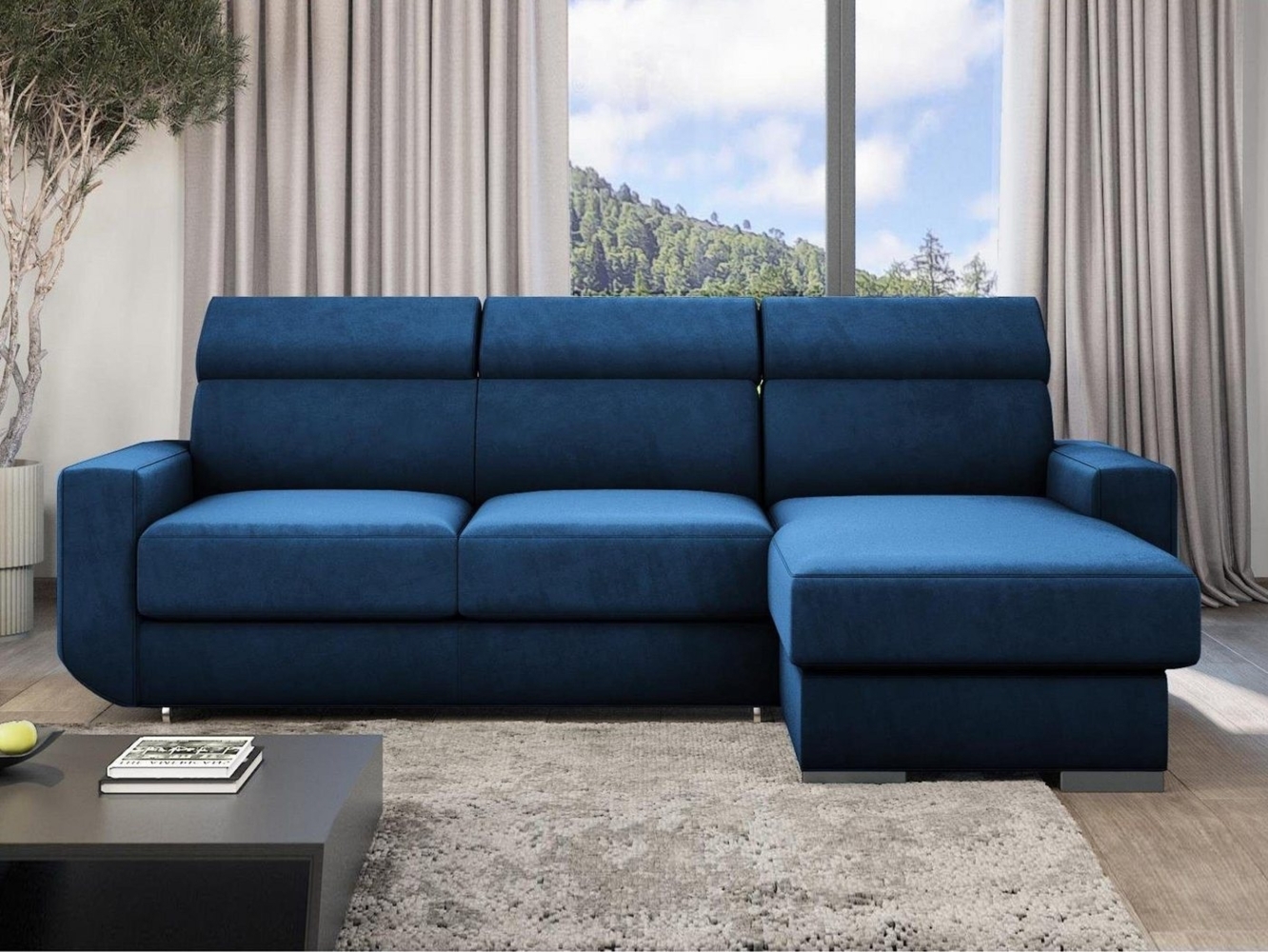 Beautysofa Ecksofa Bonny L, universelle L-Form Sofa mit Wellenunterfederung, mit Schlaffunktion und Bettkasten Bild 1