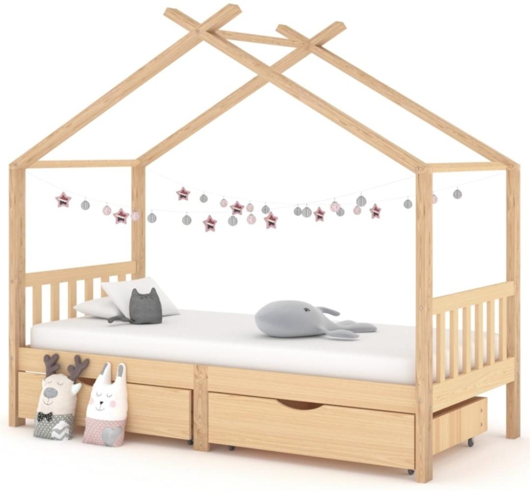vidaXL Hausbett mit Schubladen Massivholz Kiefer 90x200 cm Bild 1