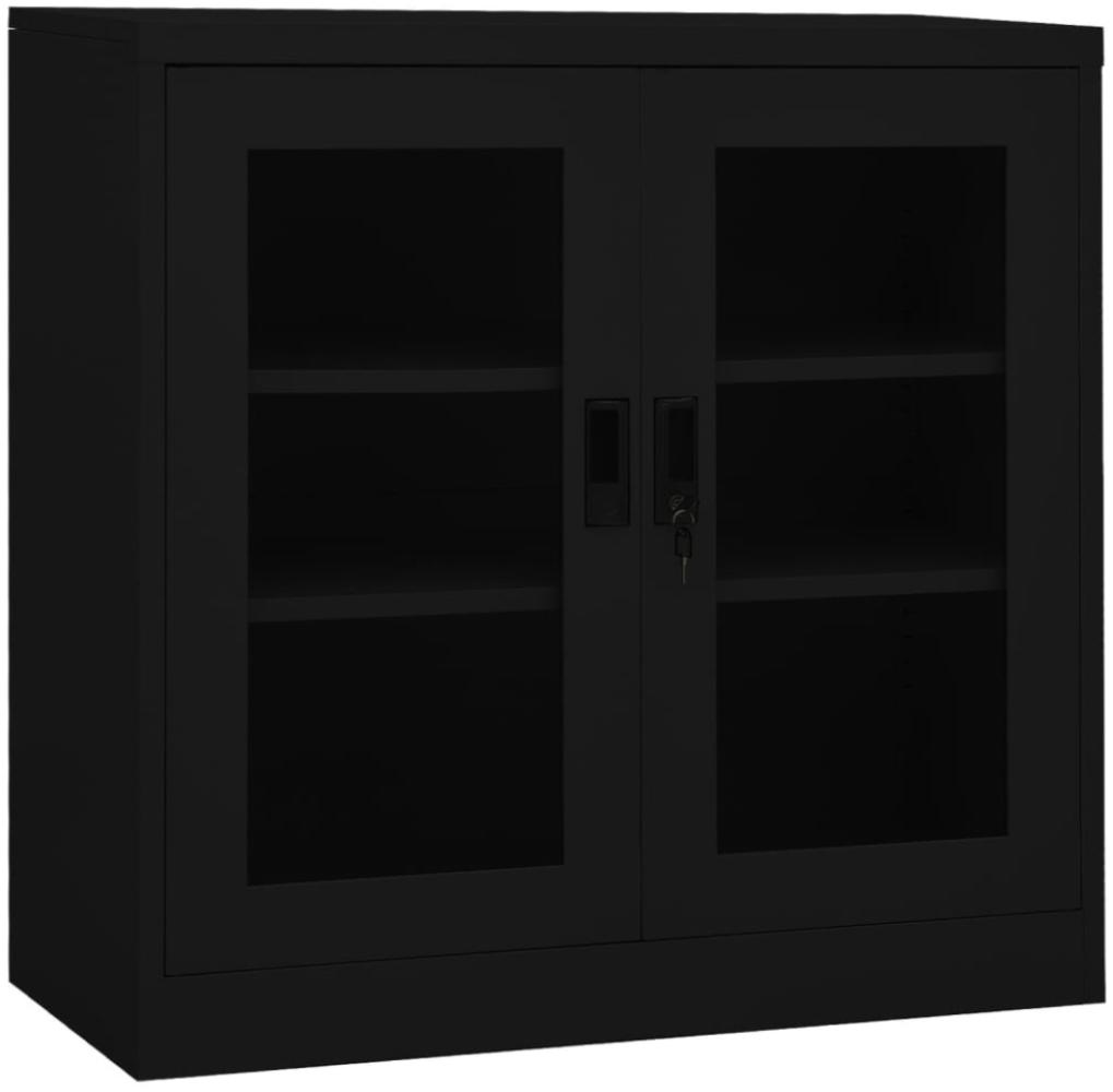 vidaXL Büroschrank Schwarz 90x40x90 cm Stahl Bild 1