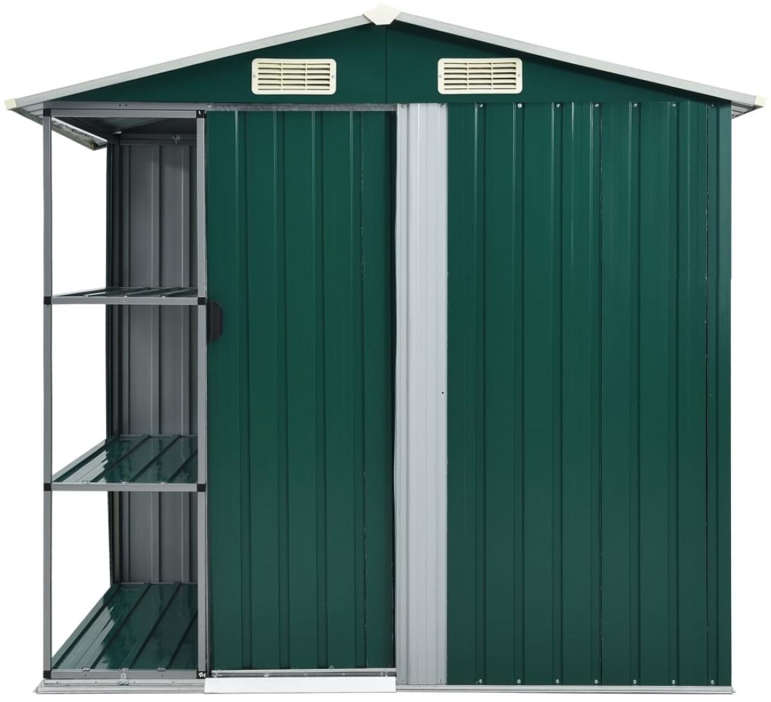 vidaXL Gartenhaus mit Regal Grün 205x130x183 cm Eisen 47104 Bild 1