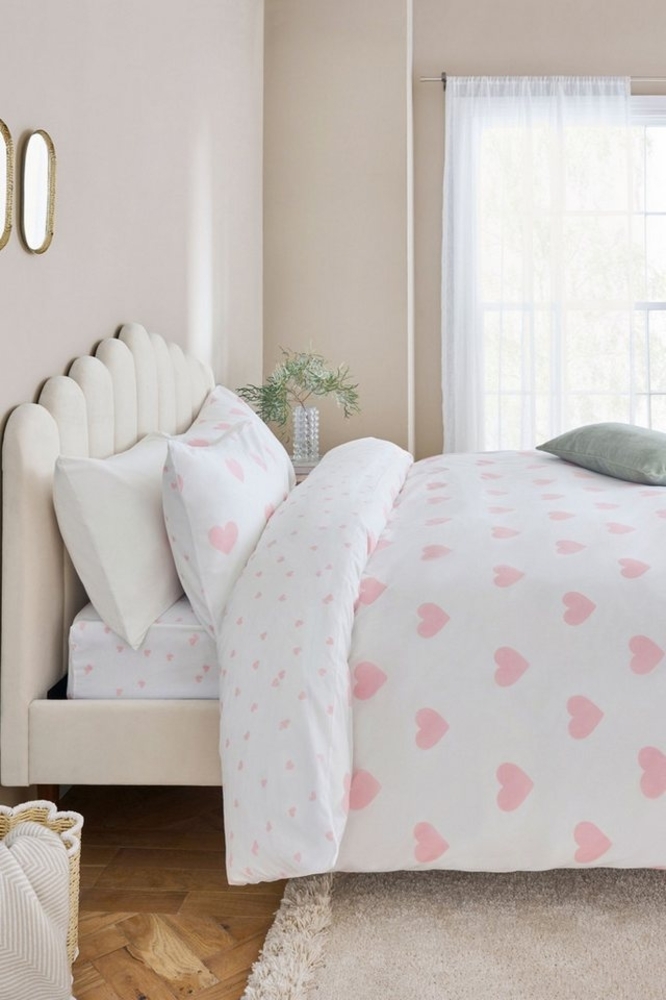 Next Bett-Set Wendbarer Bettbezug und Kissenbezug mit Herzmotiv, Bezug: Polyester (recycelt), Baumwolle Bild 1
