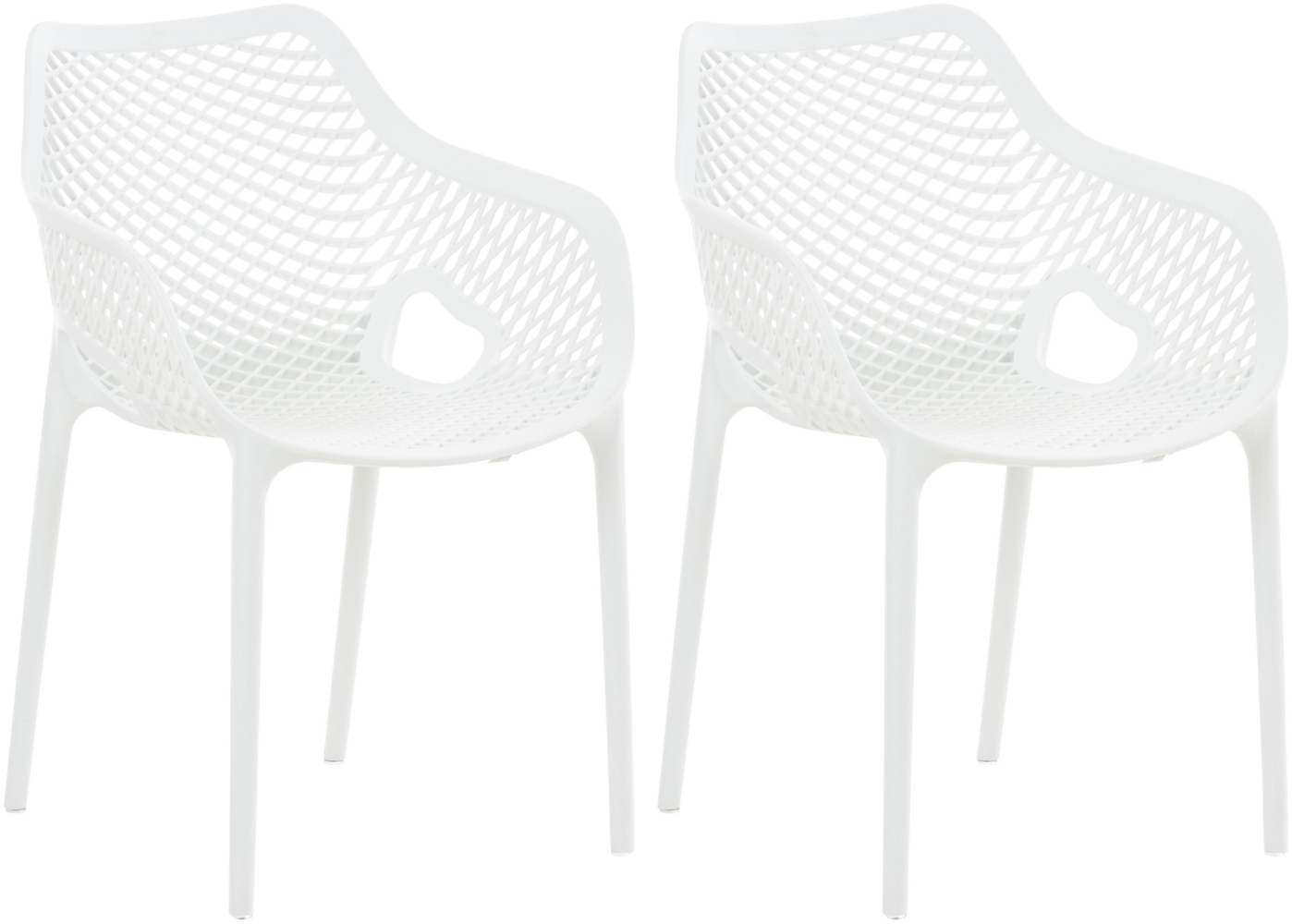 CLP 2er Set Stühle Air XL stapelbar mit einer Sitzhöhe von 44 cm,weiß Bild 1