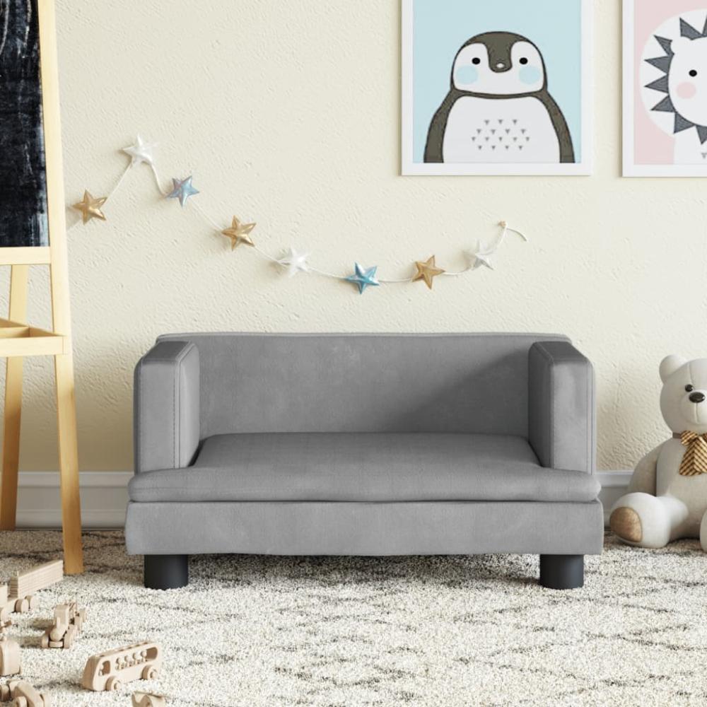 vidaXL Kindersofa Hellgrau 60x40x30 cm Samt 3196318 Bild 1