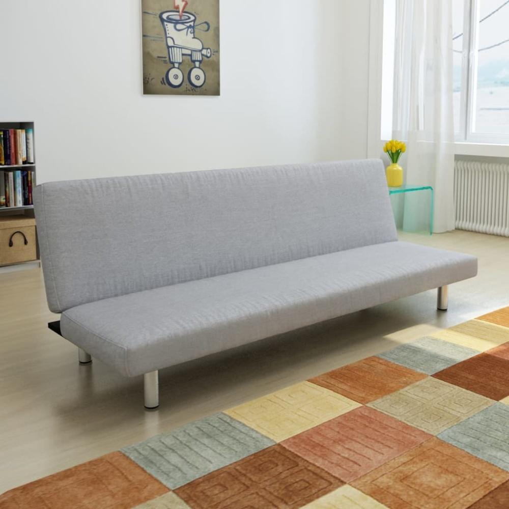 vidaXL Schlafsofa Hellgrau Polyester Bild 1