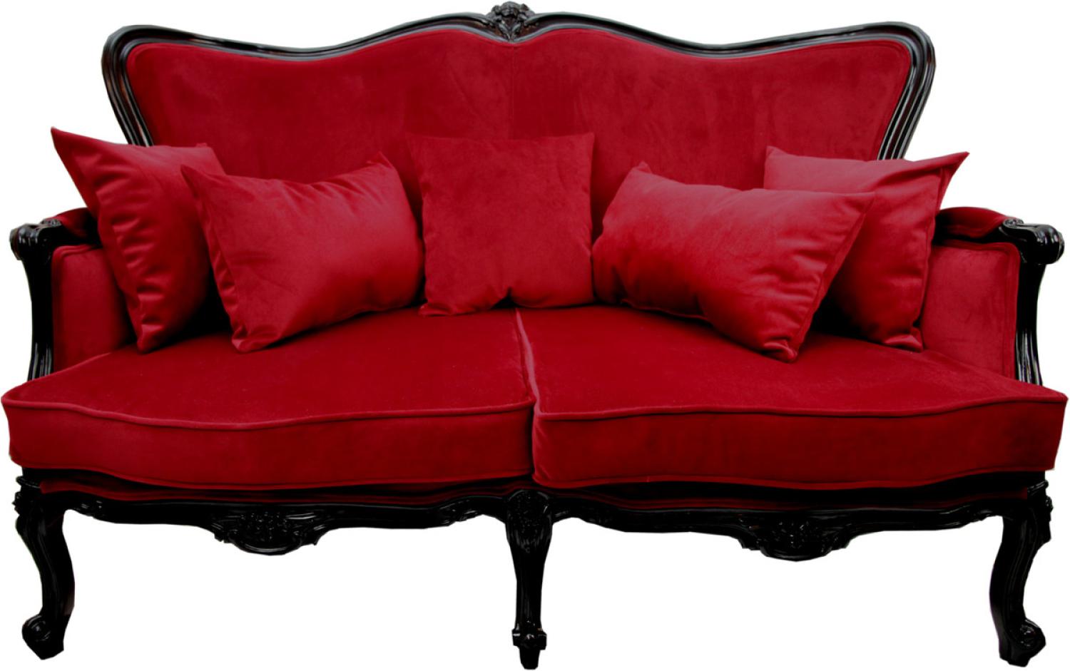 Casa Padrino Luxus Barock Sofa Bordeaux / Schwarz - Luxus Barock Möbel - Made in France - Hotel Restaurant Möbel - Luxury Collection Bild 1