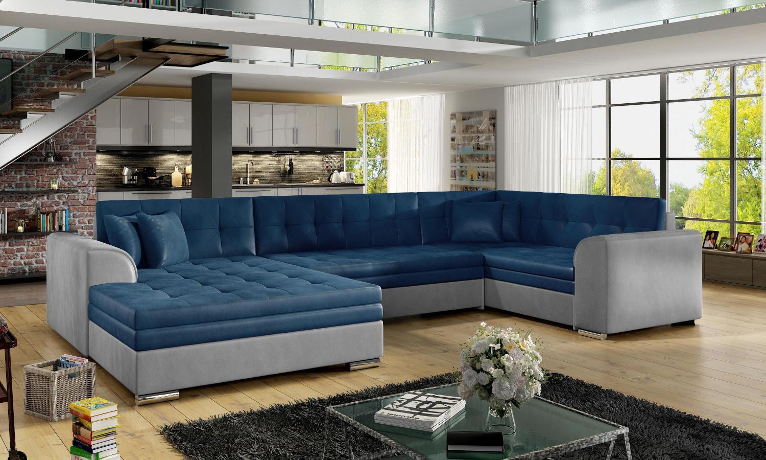 Wohnideebilder Damario Blau Ecksofas & Eckcouches Dam_24 Bild 1