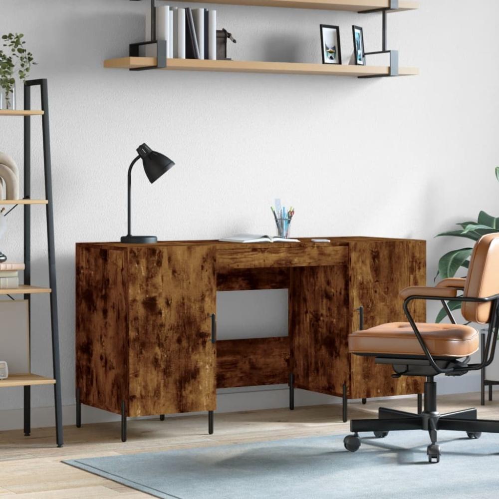 vidaXL Schreibtisch Räuchereiche 140x50x75 cm Holzwerkstoff 829561 Bild 1