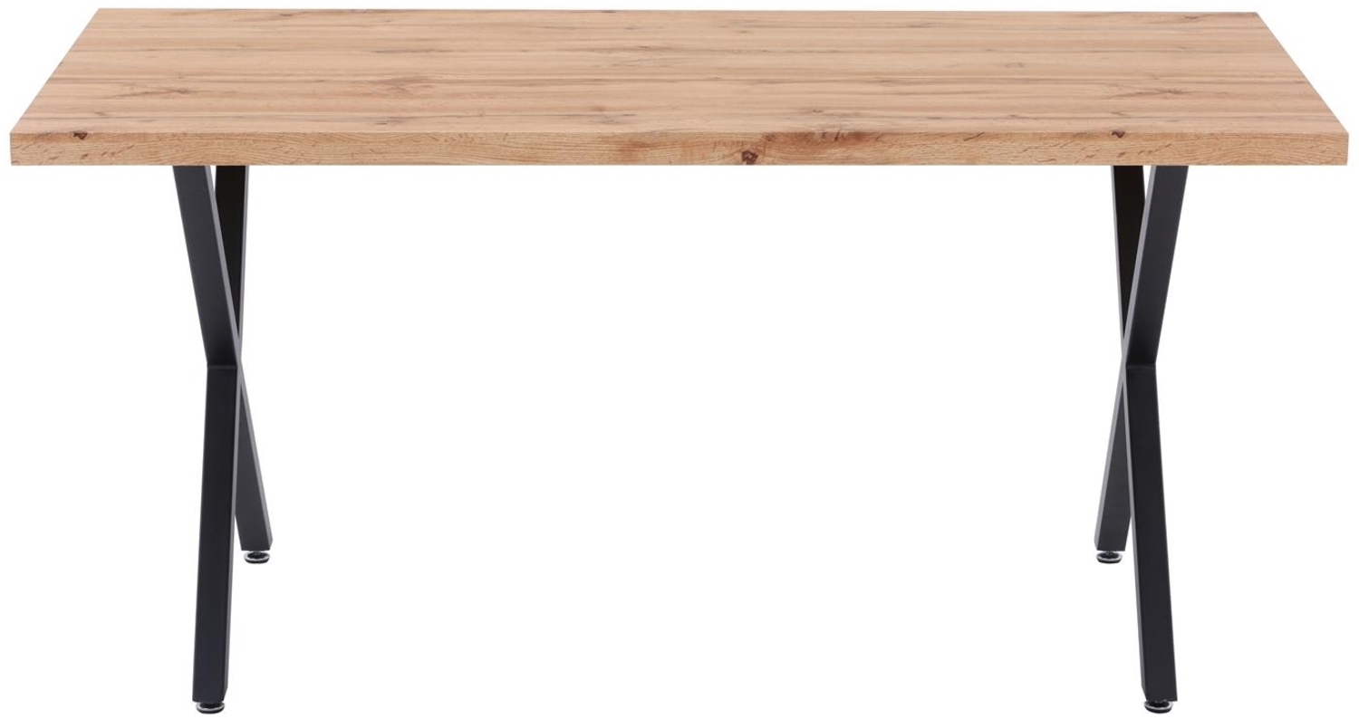 Tisch MDF Wildeiche-Dekor Stahl Schwarz 160x90 Bild 1