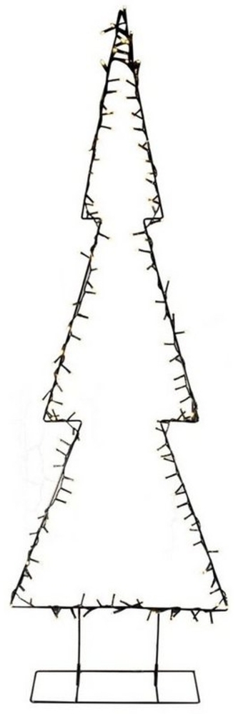 HIT Trading Künstlicher Weihnachtsbaum LEWA, H 136 cm, Schwarz, Metall, Outdoorgeeignet, 144 LEDs, mit Timer Bild 1