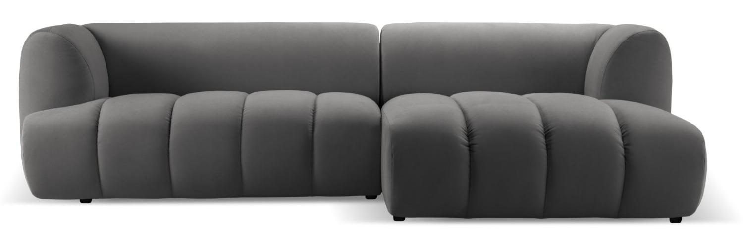 Micadoni Modulares Ecksofa Harry 4-Sitzer Rechts Samtstoff Zement Bild 1