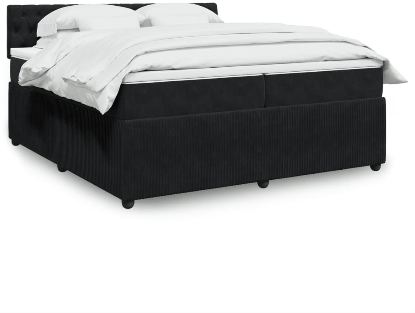 vidaXL Boxspringbett mit Matratze Schwarz 200x200 cm Samt 3290138 Bild 1