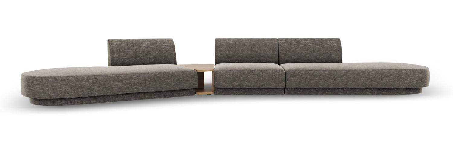 Micadoni Modulares Sofa Miley 5-Sitzer ohne Armlehnen Links Chenille Grau Bild 1