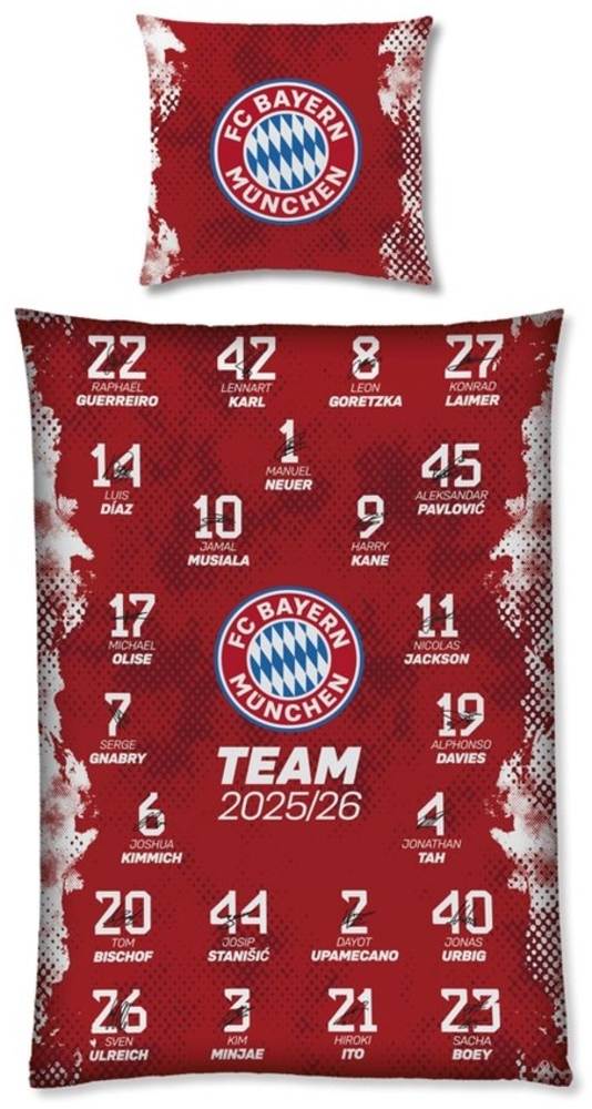 FC Bayern München Bettwäsche FC Bayern München I Bettwäsche Signature 2025-26 I Unisex I Rot, Baumwolle Bild 1