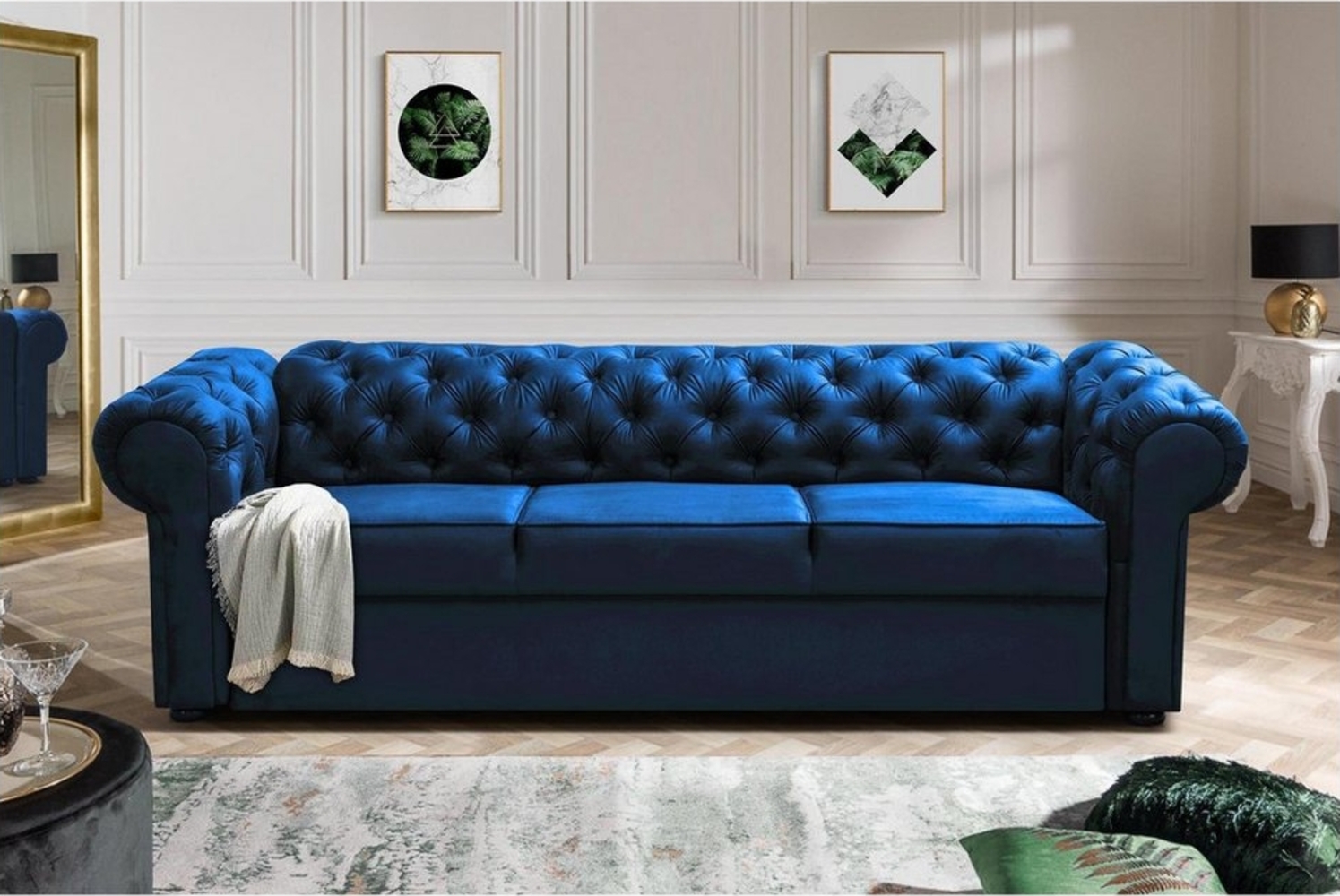 MOEBLO Chesterfield-Sofa Sofa AVIA, Couch Polstermöbel Sitzmöbel Wohnzimmermöbel 3-Sitzer-Sofa Stoffsofa, mit Relaxfunktion Bild 1